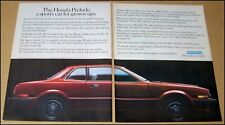 1979 Honda Prelude 2-Page Print Ad Car Automobile Advertisement Vintage L&M Cigs picture
