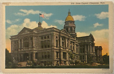 Vintage 1940s Postcard State Capital Cheyenne Wyoming Unposted No Stamp picture
