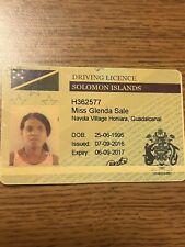 Expired Drivers License  SOLOMON ISLANDS  PROCEEDS 100 % To TunneltoTowers .org picture