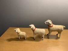 Antique Three Woolley German Putz Sheep picture