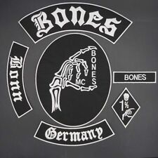 Bones Bonn German Embroidery Motorcycle Biker Iron sew Patch Sticker Badge Cloth picture