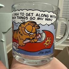 1978 Vintage Garfield Odie McDonalds Glass Coffee Mug Cup Jim Davis picture
