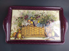 2001 Small Melamine Tray Pat Richter Basket Red Geraniums Serving 14 inch  picture