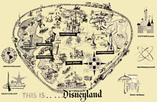 This is Disneyland Park 1958 Map Tomorrowland Main Street Fantasyland Poster picture