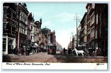 c1910 View Main Street Exterior Building Evansville Indiana IN Vintage Postcard picture