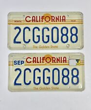 Pair Vtg California License Plate Set 80’s Golden Sunrise Sunshine State picture