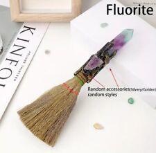 Fluorite Besom Crystal Broom Witchcraft Tools picture