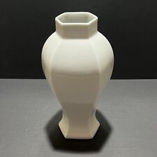 Vintage Limoges Minimalist 9.25” Hexagonal Vase - Signed Limoges France picture