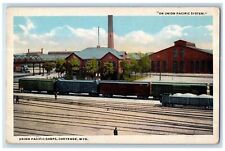 c1950's Union Pacific Shops Railway Tracks Cargos Cheyenne Wyoming WY Postcard picture