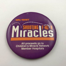 SHOOTING FOR MIRACLES / Childrens Miracle Network ~ Vintage Button Pinback picture