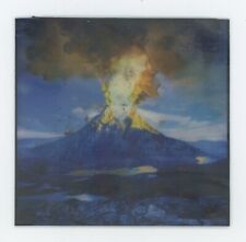Volcanic Volcano Erupting 1980's Motion Animation Lenticular 3 by 3 inches picture