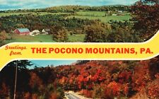 Postcard PA Pocono Mountains Lush Green & Fall Foliage Chrome Vintage PC J4310 picture