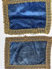 Antique/Vintage Crushed Velvet Royal Blue Table Mat With Gold Soutache Braid picture