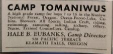 Vintage Print Ad 1937 Camp Tomaniwus Boys 7-16 Sailing Riding Klamath Falls OR picture