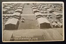 1917 WWI CAMP GRANT SECTION OF BIRDSEYE VIEW US Army Postcard Antique  picture