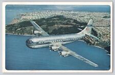 Postcard Pan American World Airways Strato Clipper 1940s Vintage Pakistan Stamp picture