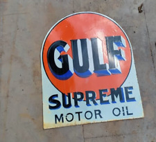 PORCELIAN GULF  ENAMEL SIGN SIZE 21X25 INCHES DOUBLE SIDED picture