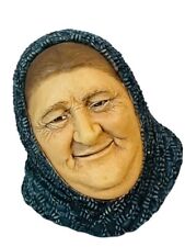 Bosson Chalkware Legend Face Figurine England Wall Bust Box 1994 Fisherwoman vtg picture