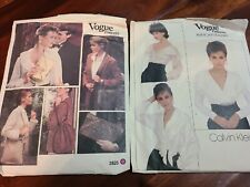 Vintage 80s Vogue Calvin Klein Blouse Patterns Vogue Handbags Uncut 12 picture