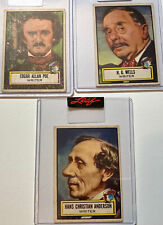 1952 Topps Look 'n See 3 Cards H G Wells, Edgar Allen Poe, Hans Anderson  Fair picture