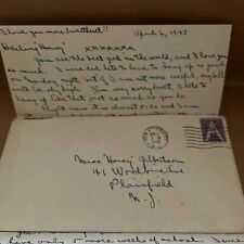 1943 Love Letter Correspondence from Rutgers University on Hitler WWII Bombings picture