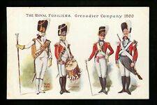 Military postcard Royal Fusiliers Grenadier Co. military uniforms London England picture