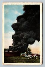 Olean & Bradford PA-Pennsylvania, Burning Oil Tank, c1919 Vintage Postcard picture