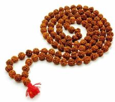 Rudraksha Mala 8mm Beads 108+1 Beads Japa Mala 100% Natural RELIGIOUS Rosary FS picture