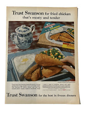 Swanson Fried Chicken TV Dinner 1962 Life Magazine Trimmed Original Print Ad picture