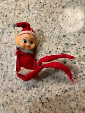 Vtg Commonwealth of Pennsylvania Elf Pixie Christmas Ornament Hugging Knees -Red picture