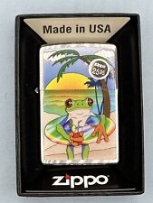2022 Beached Frog Design Chrome Zippo Lighter NEW picture