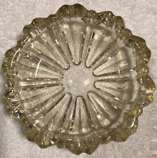 Vintage Lt. Golden Yellow Depression Glass Ashtray - 4” Flower Shaped Circa 1930 picture