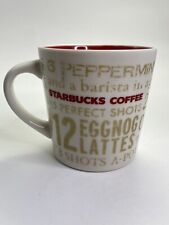 2008 Starbucks Coffee Tea Cup Mug 12 Days Of Christmas Holiday 14 Oz Red Gold picture