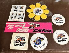 7 Rare NOS Dodge Scat Pack Club Stickers Decals 1969 1970 Yellow Flower Mopar picture