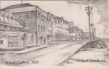 Block Island, RI postcard: Main Street Shops, Charles H. Overly Rhode Island #6 picture