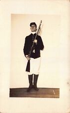Real Photo Postcard Uniformed Soldier Holding Rifle~128406 picture