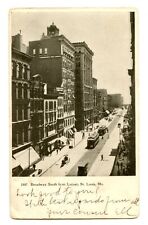 Broadway South from Locust, St. Louis, Missouri 1908 Streetsweeper, Street View picture