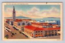 San Francisco CA-California, The Ferry Building, Vintage Souvenir c1937 Postcard picture
