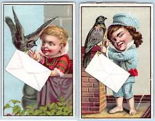 1881 SET/2 STOCK VICTORIAN TRADE CARDS*BIRDS*ENVELOPES*CHAPMAN LITHOGRAPHS picture
