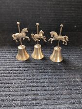 Lot Of 3 Vintage BRASS Carousel Horse Bell. Enesco picture