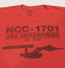 Star Trek NCC-1701 USS Enterprise Vintage Heather Red T-Shirt Unisex Large picture