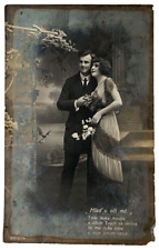 Vintage Postcard Czechoslovakia Man and Woman RPPC picture