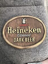 Vintage Heineken Special Dark Beer Bar Sign  1980s 13” x 10