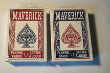  MAVERICK  Playing Cards 2x 1 Red Finish 1 Blue Finish  Standard Poker Index picture