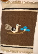 Original Mexican Weaving Bird Flower Brown Beige Tassels picture
