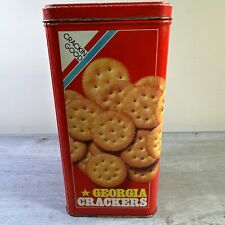 Vintage Georgia Crackers Tin Crackin Good Crackers Collectable Advertising Tin  picture