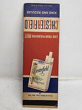 Vintage Matchbook Cover - CHESTERFIELD CIGARETTES Advertising Smoking Cigarette picture