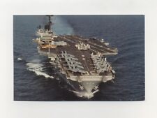VTG 1980s USS Saratoga Naval Ship Postcard Posted US Military Warship picture