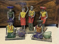 Beautiful & Unique Handcrafted African Beaded Wire Man/Woman Sculptures~ 12-14” picture