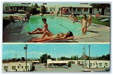 c1960 Santa Fe's Thunderbird Motel Swimming Pool Santa Fe New Mexico NM Postcard picture